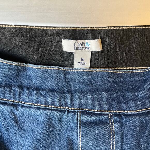 Croft & Barrow Women Denim Skinny Jeggings size 16 Blue Mid Rise Stretch Pull On - Picture 8 of 11
